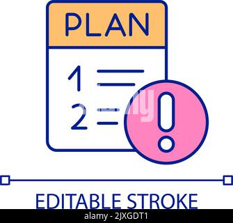Warning of planning risks RGB color icon Stock Vector