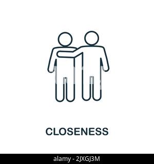 Closeness icon. Simple element from new normality collection. Filled monochrome Closeness icon for templates, infographics and banners Stock Vector