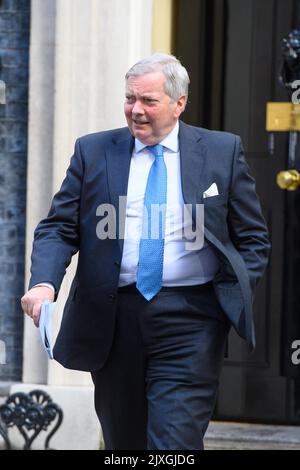 London, UK. 7 September 2022. Leader of the House of Lords Nicholas True leaving 10 Downing Street, London, following the first Cabinet meeting with new Prime Minister Liz Truss. Picture date: Wednesday September 7, 2022. Photo credit should read: Matt Crossick/Empics/Alamy Live News Stock Photo