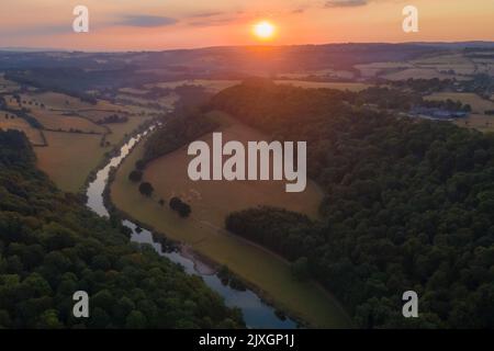 England- UK: Symonds Yat Rock, a famous view point overlooking the Wye Valley in the Forest of Dean Stock Photo