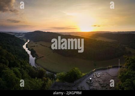 England- UK: Symonds Yat Rock, a famous view point overlooking the Wye Valley in the Forest of Dea Stock Photo
