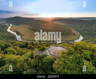England- UK: Symonds Yat Rock, a famous view point overlooking the Wye Valley in the Forest of Dea Stock Photo