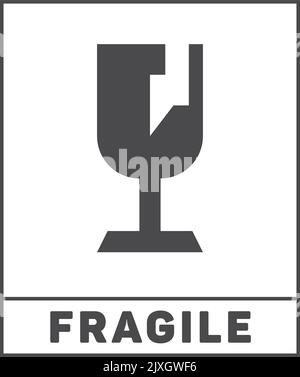 Fragile sign. Delivery shipping symbol. Broken glass Stock Vector