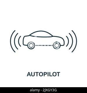 Autopilot car icon. Simple illustration of autopilot car vector icon ...