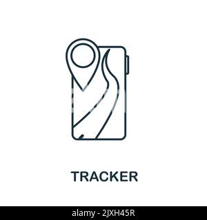 Tracker icon. Simple element from technology collection. Line Tracker icon for templates, infographics and banners Stock Vector