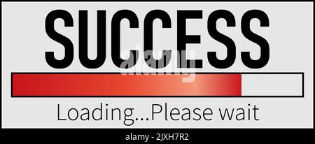 Design of success progress bar loading, concept of creating or waiting for success Stock Vector