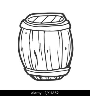 doodle barrel isolated on the white background, excellent vector illustration, Stock Vector