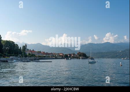 Cityscape with Lake Maggiore, Baveno, Piedmont, Italy, Europe Stock Photo