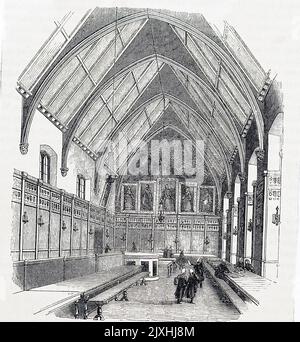 Engraving depicting the interior of the Middle Temple one of the inns