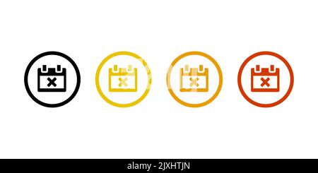Cancel schedule icon. With outline and glyph style Stock Vector