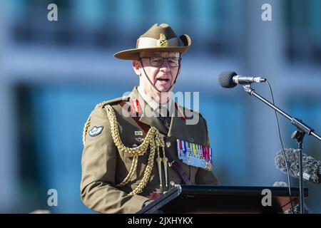 Chief Of Army Lieutenant General Rick Burr Speaks To Members Of The 