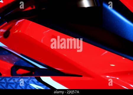 Racing motorcycle wrap red black. Custom illustrated vehicle stripe ...