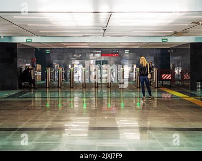Russia, Sochi 21.05.2022. Ticket area at railway station. Station room. Ticket control Stock Photo