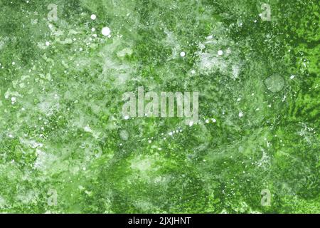 Abstract art background bright green and white colors. Watercolor painting on canvas with soft olive gradient. Fragment of artwork on paper with waves Stock Photo