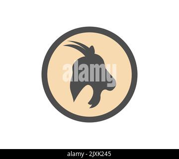 Goat silhouette, farm animals, abstract goat logo design. Head goat art design inspiration use on web and mobile apps, print media vector design. Stock Vector