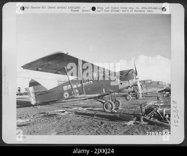 A Potez 29, old ambulance type plane, reconditioned and used by the French Air Force in North Africa. Headquarters 12th Fighter Command. 27 January 1943. Stock Photo