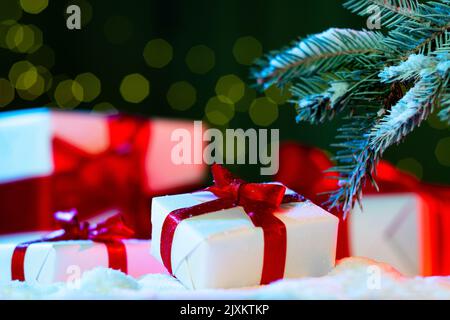 merry christmas festive gifts decor new year Stock Photo