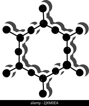 Molecule sticker with shadow on education theme. Back to school. Vector illustration. Stock Vector