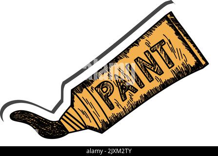 Oil paint sticker with shadow on education theme. Back to school. Vector illustration. Stock Vector