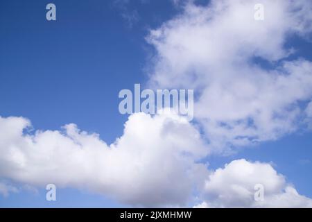 White cloudy Blue Sky natural view Stock Photo