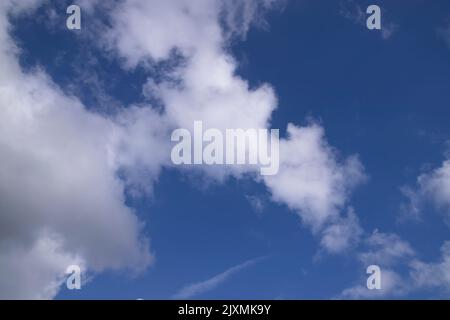 White cloudy Blue Sky natural view Stock Photo