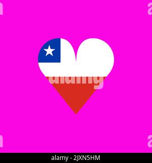 Chile flag in heart vector illustration sign Stock Vector