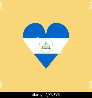 Nicaragua flag in heart vector illustration sign Stock Vector