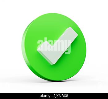 Check mark, 3D rendering isolated on white background Stock Photo - Alamy