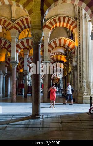 CORDOBA, SPAIN - MAY 23, 2017: These are elements of Moorish architecture in the interior of Mesquite. Stock Photo