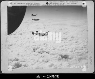 Consolidated B-24 Liberators Of The 2Nd Bomb Division, Drop Their Bomb ...