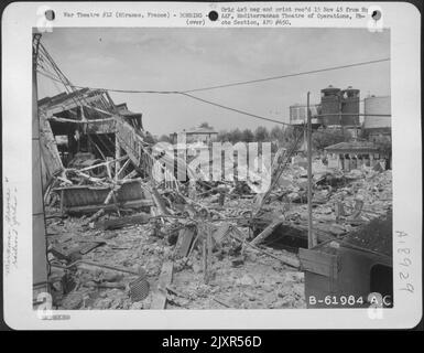 Bomb Damage To Marshalling Yards At Miramas, France. Stock Photo