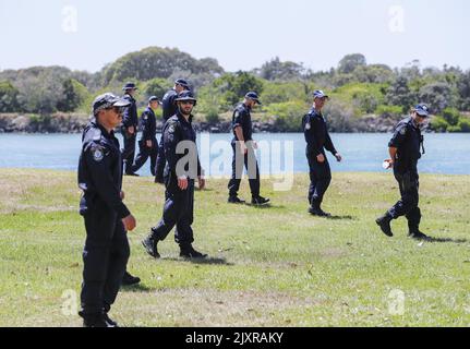 NSW Police Public Order and Riot Squad, including water canon, in a ...