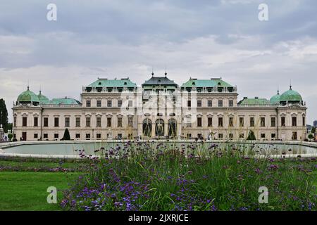 Upper Belvedere Palace on a cloudy day Stock Photo