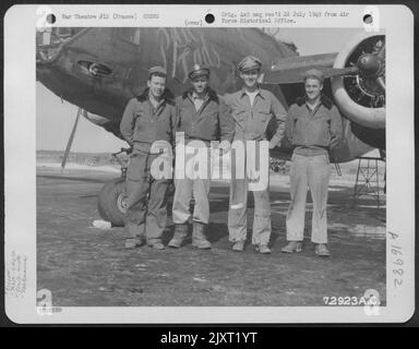 Crew Members Of The 645Th Bomb Squadron, 410Th Bomb Group Pose Beside The Douglas A-20 'Pad-Lads' At A 9Th Air Force Base In France. 8 May 1945. Stock Photo