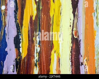 Close up of vertical abstract contemporary paint streaks Stock Photo