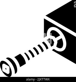 insert metal screw assembly furniture glyph icon vector illustration Stock Vector