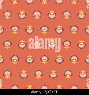 Stylish ethnic floral seamless pattern design. Indian, Scandinavian ornamental abstract shapes. Repeat textured background Stock Vector