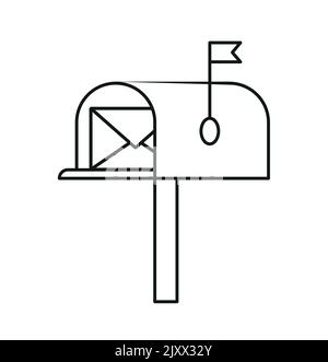 Mail delivery icon, Envelope entering open mailbox eps 10 Stock Vector