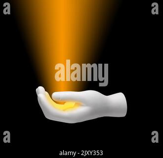 Light beams coming from hand