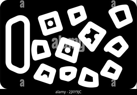 cube cut eggplant glyph icon vector illustration Stock Vector