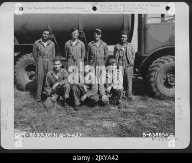 Ground Crew Of The 381St Bomb Group In Front Of A Boeing B-17 "Flying ...