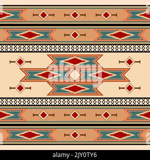 Abstract seamless pattern in American Southwest design style - Vector Illustration Stock Vector