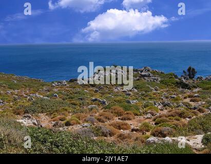 The island of Rhodes ln Greece, with its crystal clear sea and its archaeological sites is one of the most important European tourist destinations Stock Photo