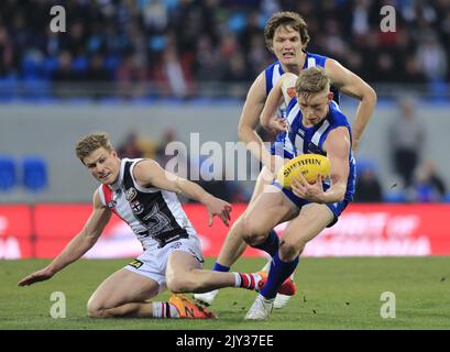 Jack Ziebell of the Kangaroos runs during the Round 16 AFL match