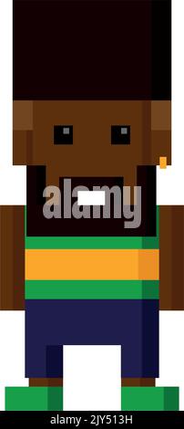 afro man pixel 8 bit Stock Vector Image & Art - Alamy