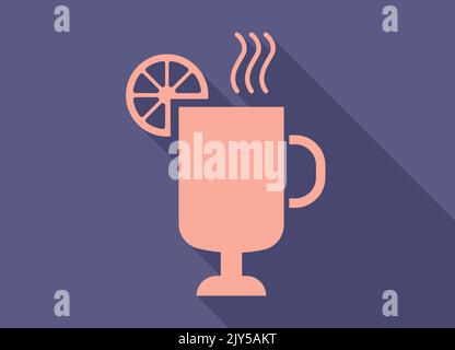 Hot fresh New Year's mulled wine - Vector illustration Stock Vector