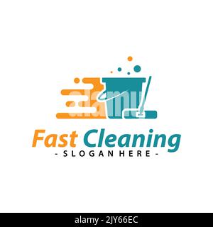 Fast Cleaning Logo Vector. Creative Cleaning Service Logo Template Design. Stock Vector