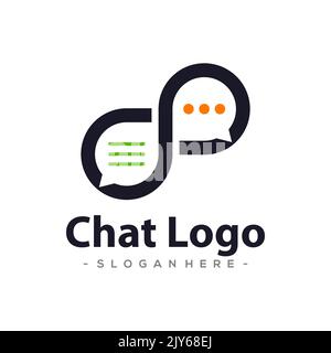Infinity Chat Logo Template Design. Vector illustration. Stock Vector