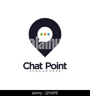Chat Point Logo Template Design. Vector illustration. Stock Vector