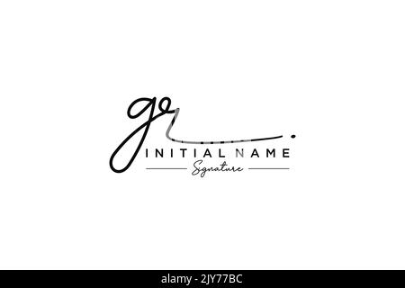 GR signature logo template vector. Hand drawn Calligraphy lettering ...